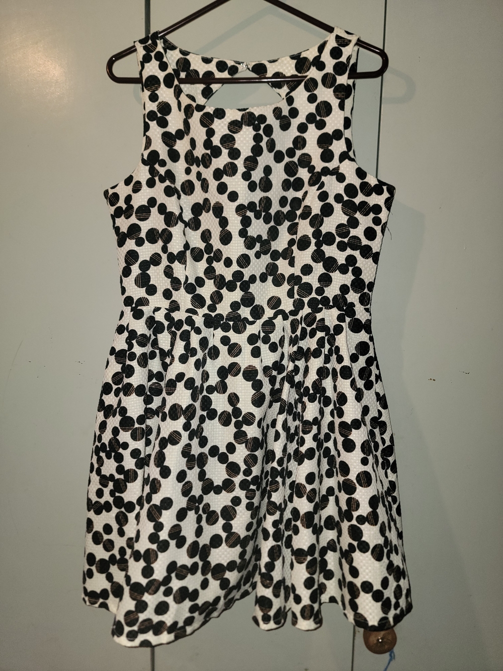 Danny & Nicole Black and Light Yellow Dot Fit-and-Flare Girls' Dress